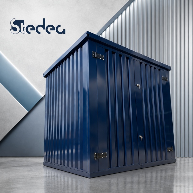 Stedea, quick assembly container, quick-assembly container, flat pack container, modular container, modular steel container, security cabin, guard cabin, security booth, storage shed, steel storage shed, modular storage shed, portable container, insulated container, modular steel solutions, modular building solutions, container manufacturer, security cabin manufacturer, storage shed manufacturer